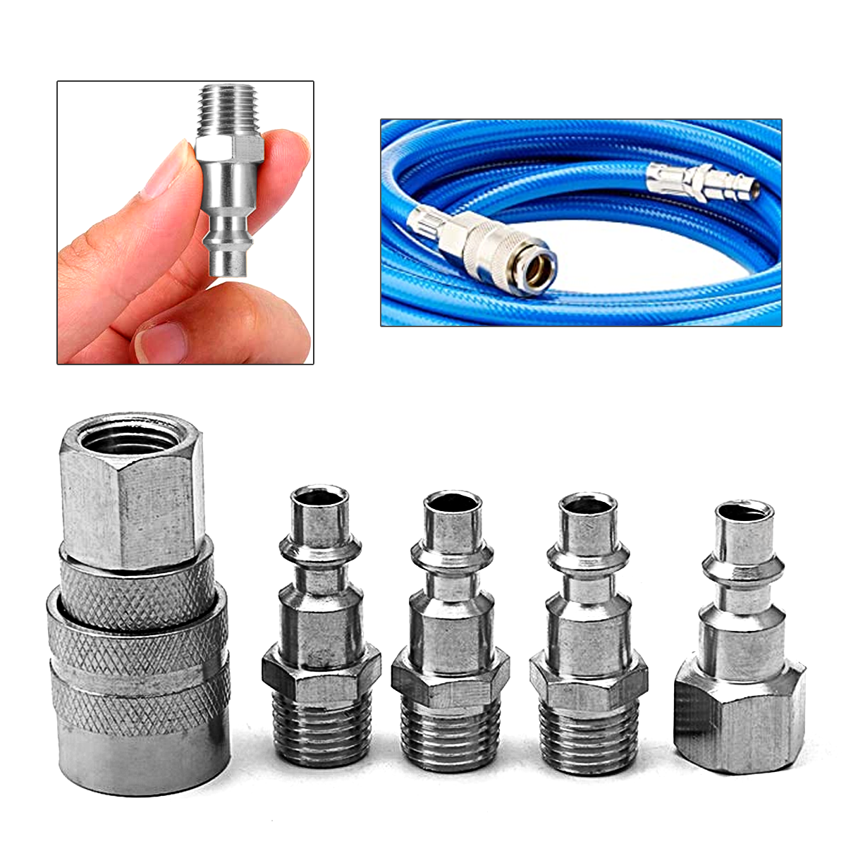 Set 5 Accesorios Acople Rápido Compresor, Marca Flovi